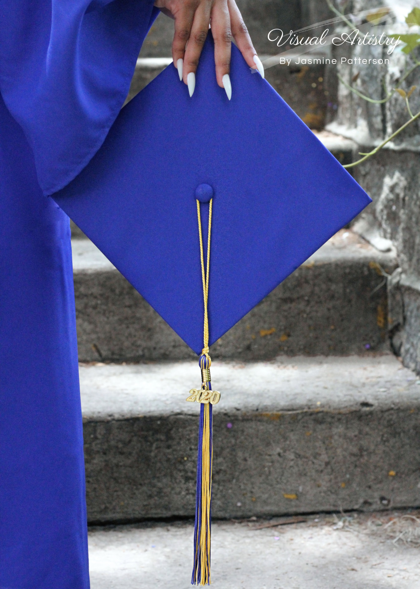 Graduation cap detail with a 2020 tassel